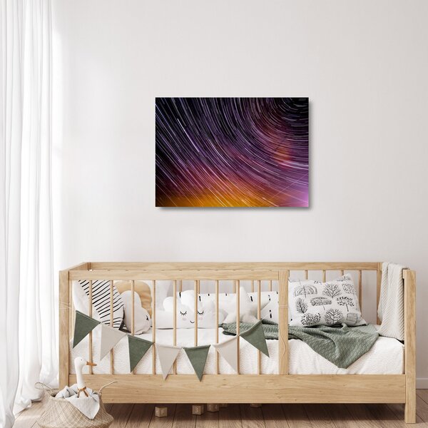 Skleněný obraz rozmazaných hvězd na obloze (70x50 cm)