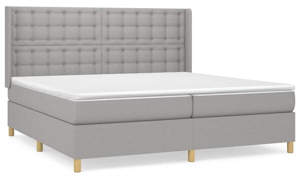 Box spring postel s matrací světle šedá 200 x 200 cm textil 3132337