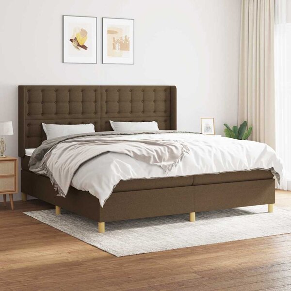 Box spring postel s matrací tmavě hnědá 200x200 cm textil 3132340