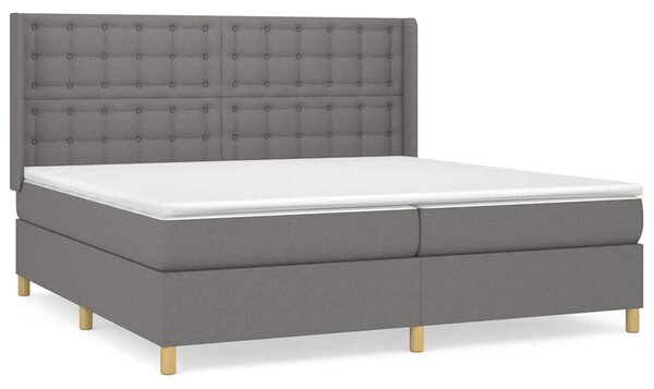 Box spring postel s matrací tmavě šedá 200x200 cm textil 3132338