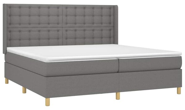 Box spring postel s matrací tmavě šedá 200x200 cm textil 3132338