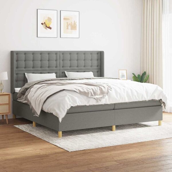 Box spring postel s matrací tmavě šedá 200x200 cm textil 3132338