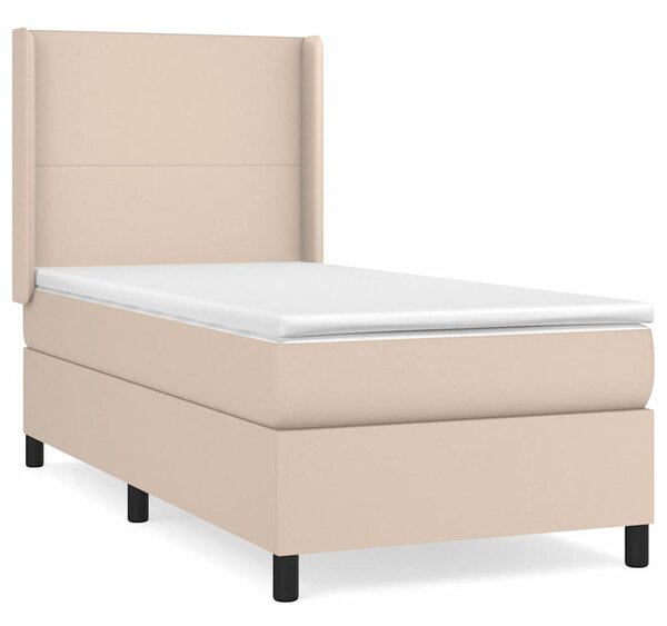 Box spring postel s matrací cappuccino 90x190 cm umělá kůže 3132356
