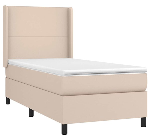 Box spring postel s matrací cappuccino 90x190 cm umělá kůže 3132356