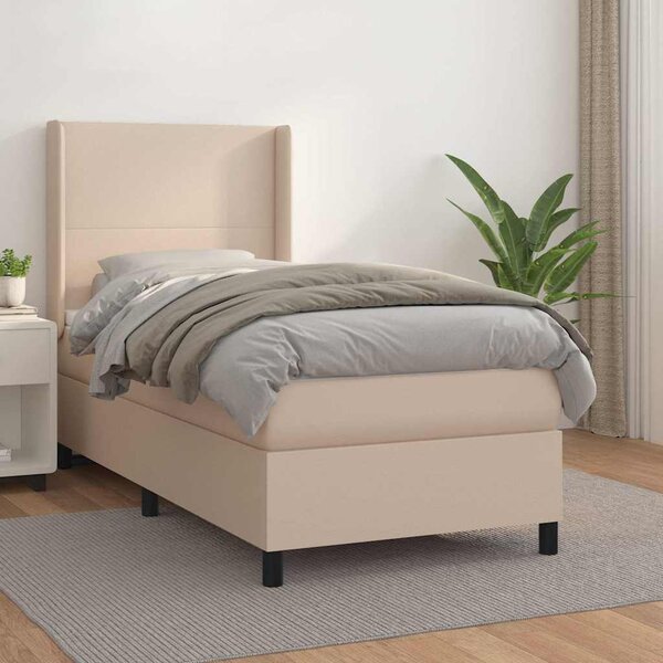 Box spring postel s matrací cappuccino 90x190 cm umělá kůže 3132356