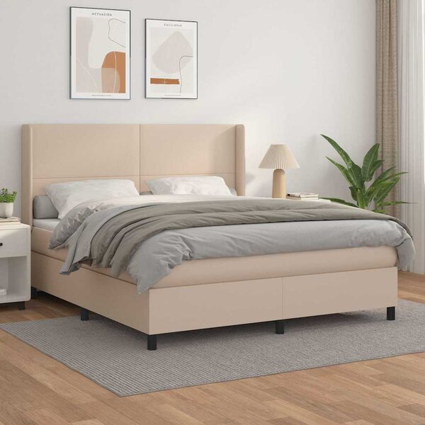 Box spring postel s matrací cappuccino 180 x 200 cm umělá kůže 3132398