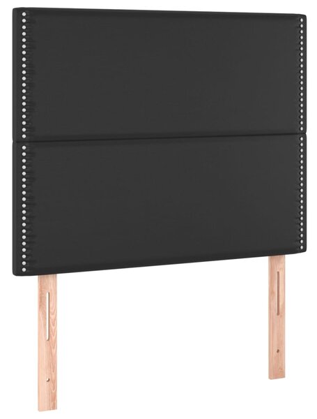 Box spring postel s matrací a LED černá 120x200 cm umělá kůže 3135873