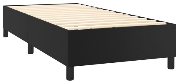 Box spring postel s matrací a LED černá 80 x 200 cm umělá kůže 3139349