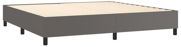 Box spring postel s matrací šedá 200x200 cm umělá kůže 3137567