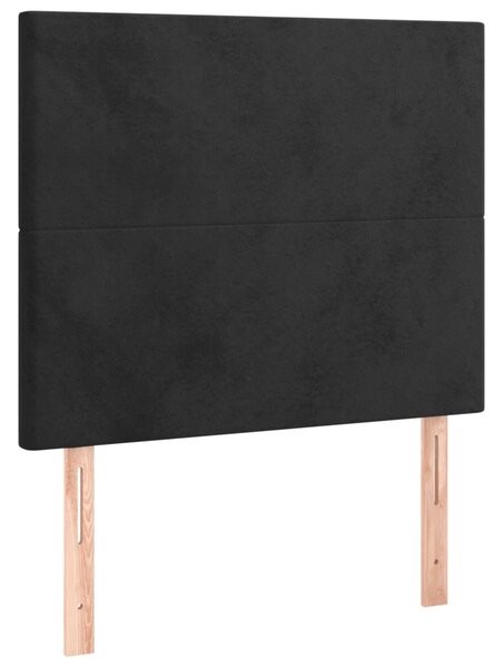 Box spring postel s matrací a LED černá 90x190 cm samet 3135977