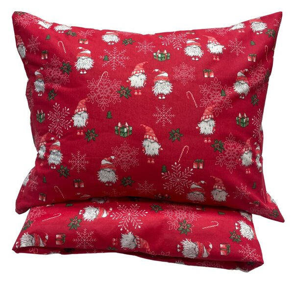 Povlečení bavlněné Vánoční Merry Christmas red 200x140cm+90x70cm TiaHome - 1x Polštář 90x70cm, 1x Přikrývka 140x200cm