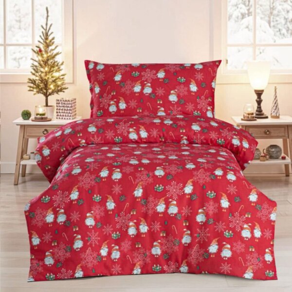 Povlečení bavlněné Vánoční Merry Christmas red 200x140cm+90x70cm TiaHome - 1x Polštář 90x70cm, 1x Přikrývka 140x200cm