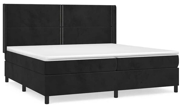 Box spring postel s matrací černá 200x200 cm samet 3132641