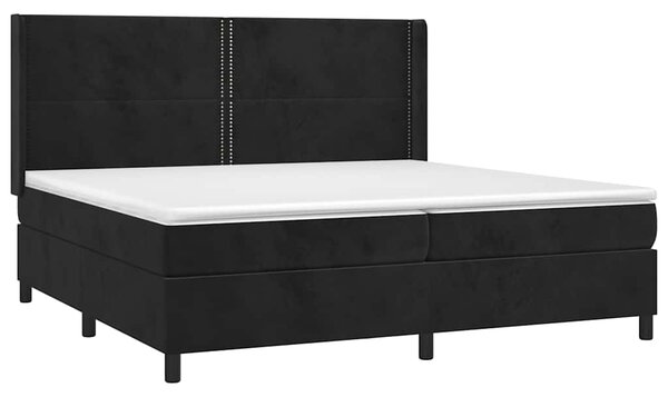 Box spring postel s matrací černá 200x200 cm samet 3132641