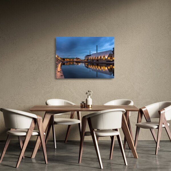 Skleněný obraz vodního kanálu - Göteborg (70x50 cm)