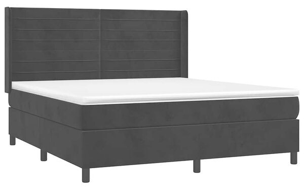Box spring postel s matrací černá 160x200 cm samet 3132749