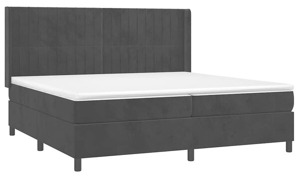 Box spring postel s matrací černá 200x200 cm samet 3132821
