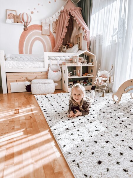 Dywany Łuszczów, Kusový koberec Berber Syla B752 dots cream, 80x150, bílá, kancelář