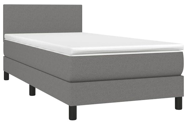 Box spring postel s matrací a LED tmavě šedá 80 x 200 cm textil 3132950