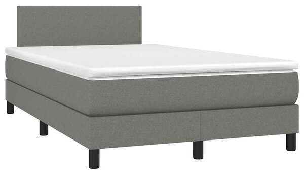 Box spring postel s matrací a LED tmavě šedá 120x200 cm textil 3132982