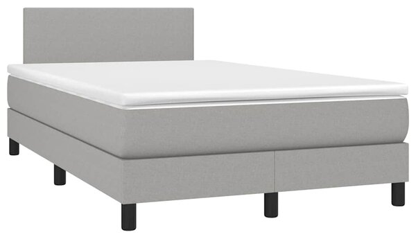 Box spring postel s matrací a LED světle šedá 120x200 cm textil 3132981