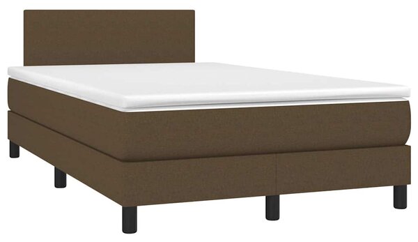 Box spring postel s matrací a LED tmavě hnědá 120x200 cm textil 3132984