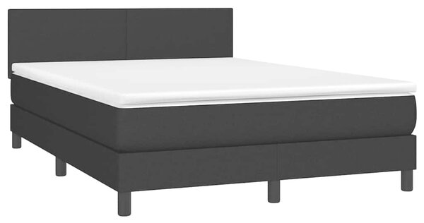 Box spring postel s matrací a LED černá 140x190 cm textil 3132991