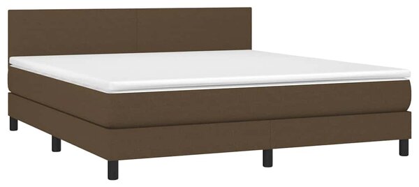 Box spring postel s matrací a LED tmavě hnědá 160x200 cm textil 3133008