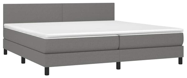 Box spring postel s matrací a LED tmavě šedá 200x200 cm textil 3133022
