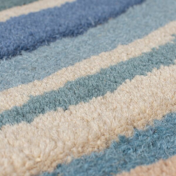 Modrý ručně tkaný vlněný běhoun 60x230 cm Abstract Flow – Flair Rugs