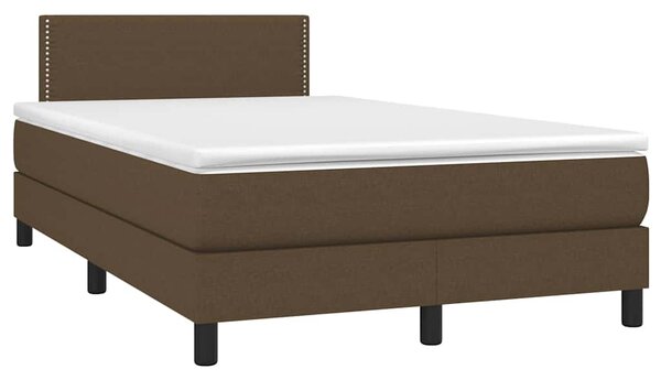 Box spring postel s matrací a LED tmavě hnědá 120x200 cm textil 3133064