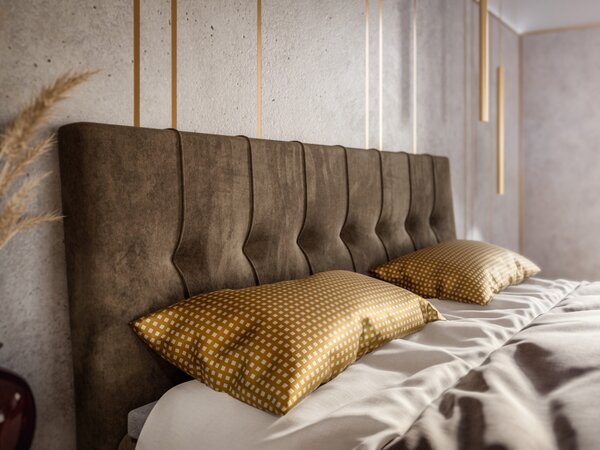Jednolůžková boxspring postel 120 cm Driny (karamelová) (s matrací a úl. prostorem)
