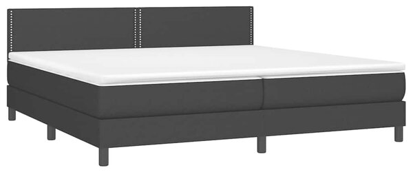 Box spring postel s matrací a LED černá 200x200 cm textil 3133103