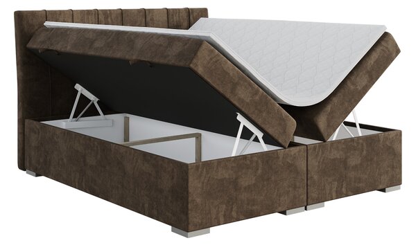 Jednolůžková boxspring postel 120 cm Driny (karamelová) (s matrací a úl. prostorem)