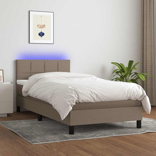 Box spring postel s matrací a LED taupe 90x190 cm textil 3133121