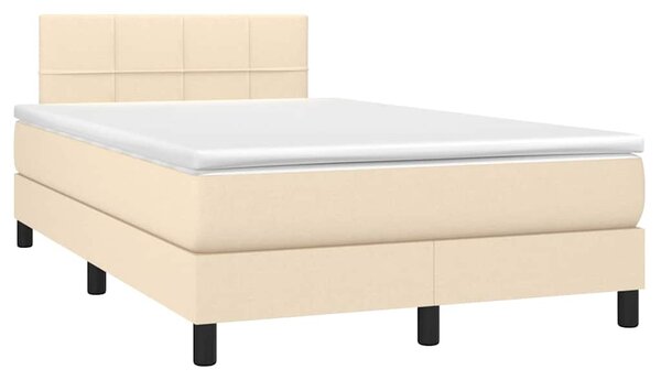 Box spring postel s matrací a LED krémová 120 x 200 cm textil 3133146