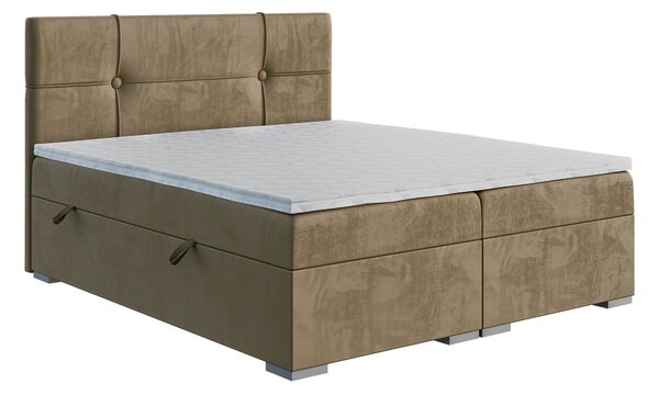 Kontinentální postel 160 cm Gal (tmavobéžová) (s matrací a úl. prostorem). 1043371