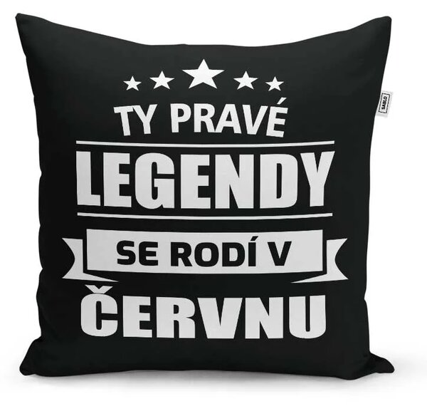 Sablio Polštář Ty pravé legendy se rodí v červnu: 40x40 cm