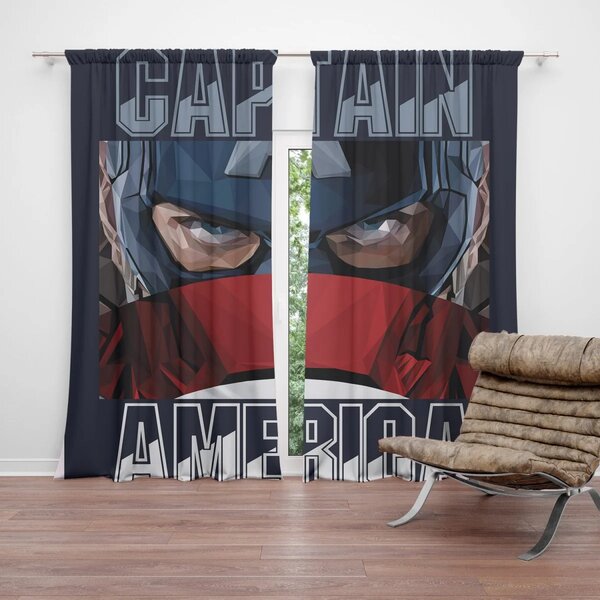 Sablio Závěs Kapitán Amerika pohled přes štít: 2ks 140x250cm
