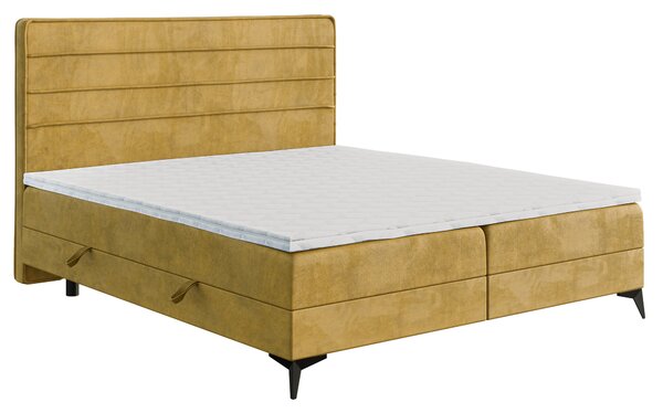 Kontinentální postel 120 cm Horazio (žlutá) (s matrací a úl. prostorem). 1043377