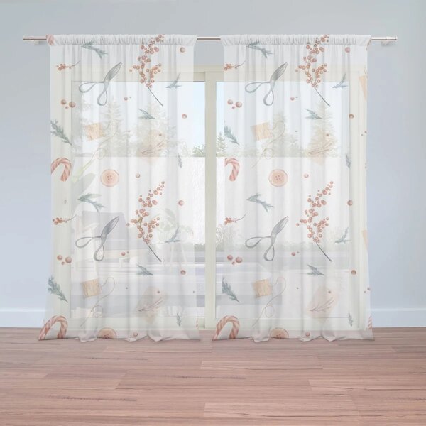 Sablio Vánoční záclony Sváteční dílna: 2ks 150x250cm