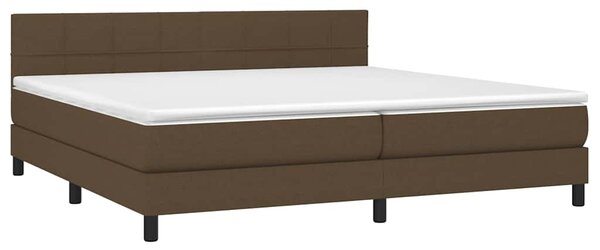 Box spring postel s matrací a LED tmavě hnědá 200x200 cm textil 3133184