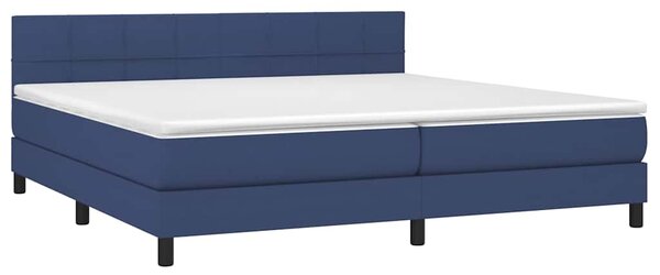Box spring postel s matrací a LED modrá 200x200 cm textil 3133187