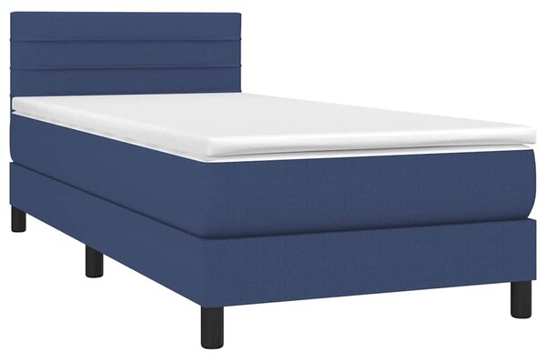 Box spring postel s matrací a LED modrá 80 x 200 cm textil 3133195