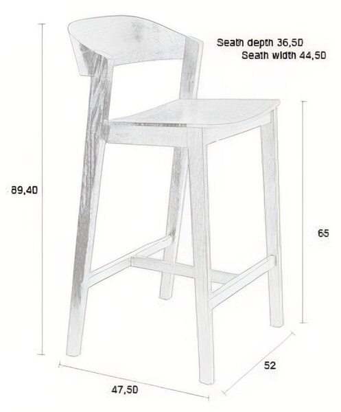 Housecraft Living Dubová barová židle Wooz 65 cm