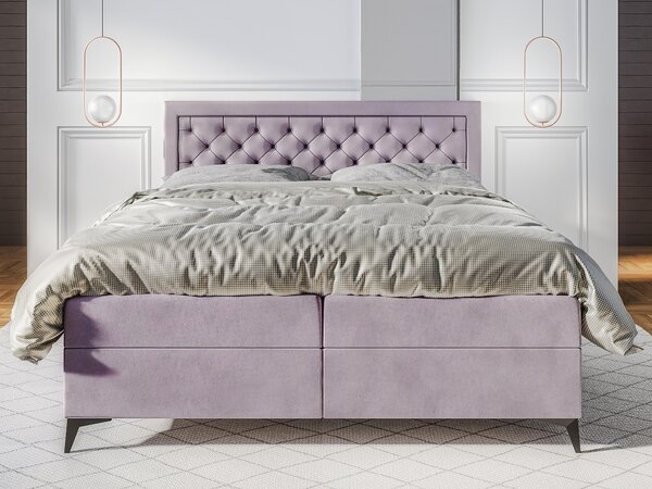 Jednolůžková boxspring postel 120 cm Lavande (levandulová) (s matrací a úl. prostorem)