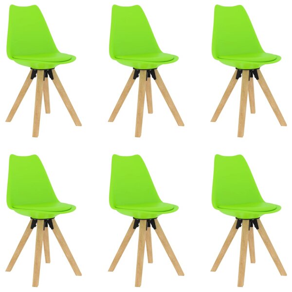 Jídelní židle 6 ks zelené