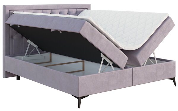 Jednolůžková boxspring postel 120 cm Lavande (levandulová) (s matrací a úl. prostorem)