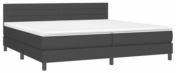 Box spring postel s matrací a LED černá 200x200 cm textil 3133263
