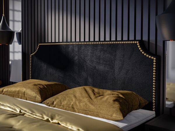 Boxspring postel 140 cm Lupin (černá) (s matrací a úl. prostorem)